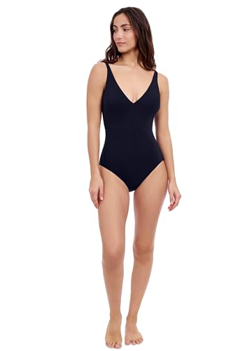 Women's Tutti Frutti V-Neck One-Piece Swimsuit - Black, Size 8