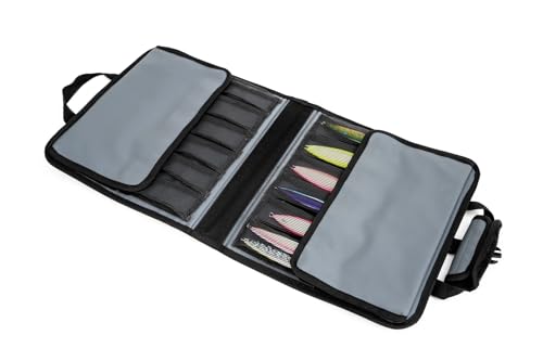 Nomad Design Jig Wallet Grey - Waterproof Fishing Lure Organizer with Hook Mesh System, 12 Pockets