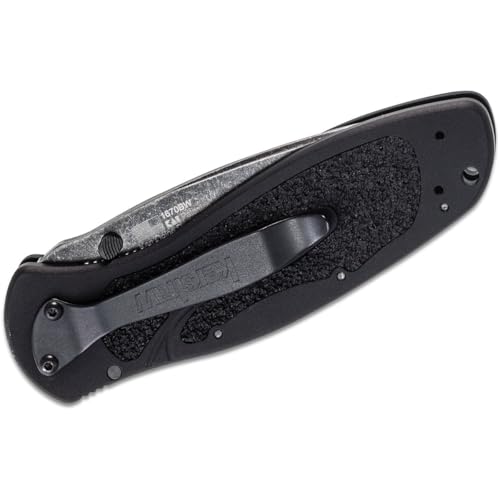 Kershaw Blur Blackwash Pocket Knife 3.4-Inch Recurve Blade, Assisted Opening, USA Made