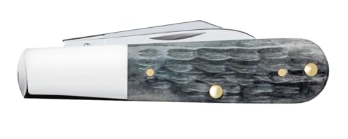 Case CA58423 Gray Crandall Jigged Bone Pocket Knife with Mirror Finish Steel Blades