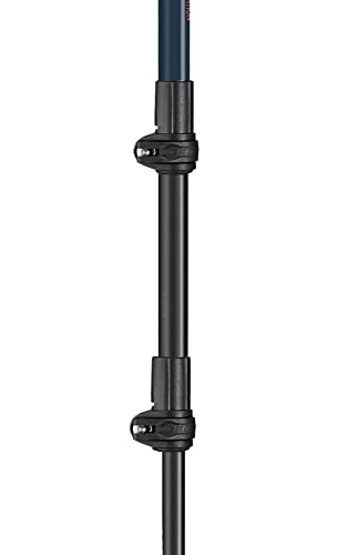 Adjustable Hiking Trekking Pole - Aluminum, Cork Grip, Blue-Orange-Blue, 60-120cm