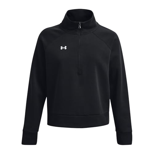 Under Armour Women's Rival Fleece Half Zip - Medium Black White