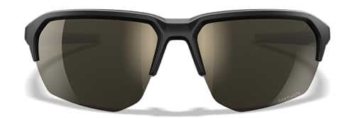 Ballistic Safety Glasses with Mirror Finish - Matte Black & Tan Frame, Non-Polarized
