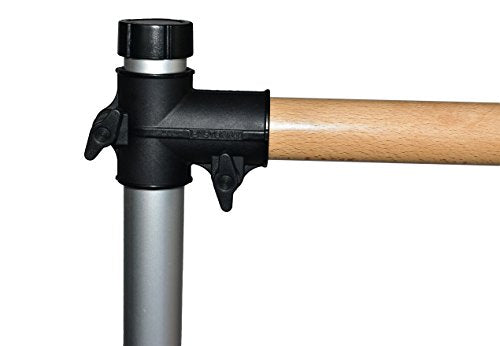 Portable Double Wood Ballet Barre 4 Ft with Adjustable Height & Carry Bag