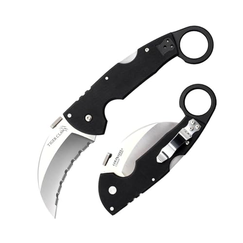 Serrated Cold Steel Tiger Claw Folding Knife 3-Inch S35VN Blade Tactical Lock
