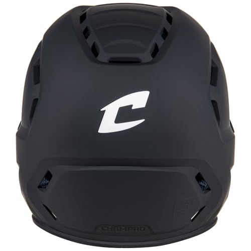 Baseball Batting Helmet with Jaw Guard - Matte Finish, X-Large, Black