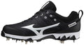 Mizuno Men's Ambition 2 Baseball Cleats - 9-Spike Metal Shoe, Black/White, Size 7