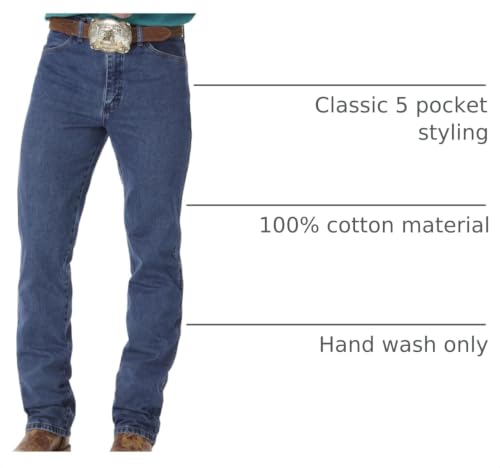 Wrangler Men's Cowboy Cut Slim Fit Jeans 38W x 32L Stonewash