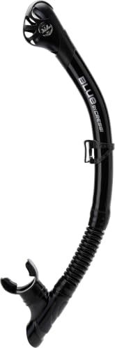 Large Black Travel Snorkel Set with Mask & Tonga Fins - Dry Valve, Quick-Release
