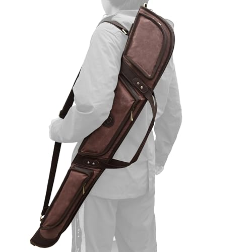 WAYNE'S DOG 42" Small Size Canvas Leather Gun Case for Rifle & Shotgun, Protective Lamb Wool Pouch, Coffee Variant