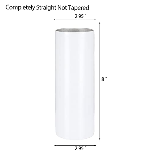 YOUKE OLA 24 Pack 20oz Sublimation Tumblers Straight Skinny Insulated Blank Cups with Gift Boxes & Accessories