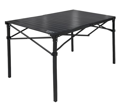 Mountain Summit Gear Heavy-Duty Large Roll-Top Camping Table - Portable Aluminum & Steel Frame