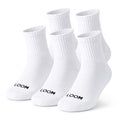 Athletic Ankle Socks Men Women Combed Cotton 5-6 Pairs Small-Medium White
