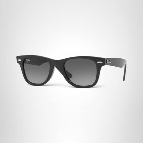 Ray-Ban Junior Kids' RJ9066S Wayfarer Square Sunglasses, Black/Light Grey Gradient Dark Grey, 47 mm