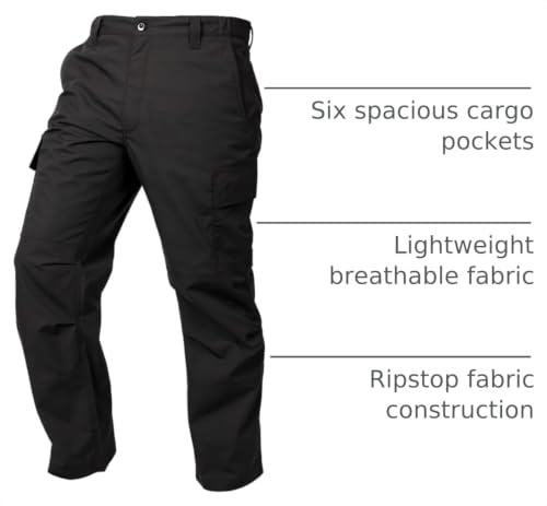 Men's Cargo Tactical Pants - LAPG Core Cargo Pants 48W x 38L Black Regular Fit