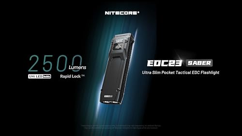 Nitecore EDC23 2500 Lumen Flat Rechargeable LED Flashlight with OLED Display
