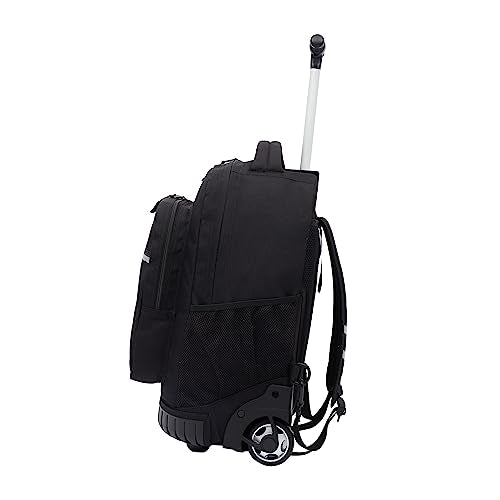 Travelers Club 18-Inch Water-Resistant Rolling Backpack with Shoulder Straps - Black