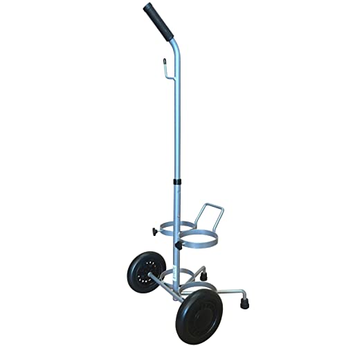 ResOne Dual Oxygen Tank Cart with Wheels & Adjustable Handle - Portable Steel Frame, Holds 2 Cylinders (Variation 1)