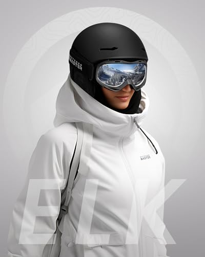 OutdoorMaster ELK MIPS Ski Helmet Large Matte Black Snowboard Helmet for Men Women & Youth
