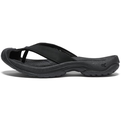 KEEN Waimea Leather Flip-Flops - Men's 8.5 Black/Black