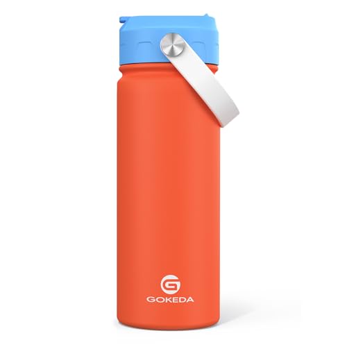 Kids 18oz Stainless Steel Water Bottle with Leak-Proof Straw Lid