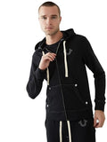 Men's Buddha Logo Zip Hoodie - Large Black Casual Sweatshirt