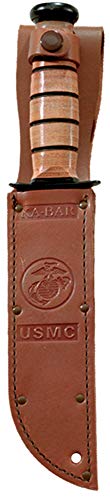 Full Size US Marine Corps Fixed Blade Knife with Leather Sheath - 11.88 Inch