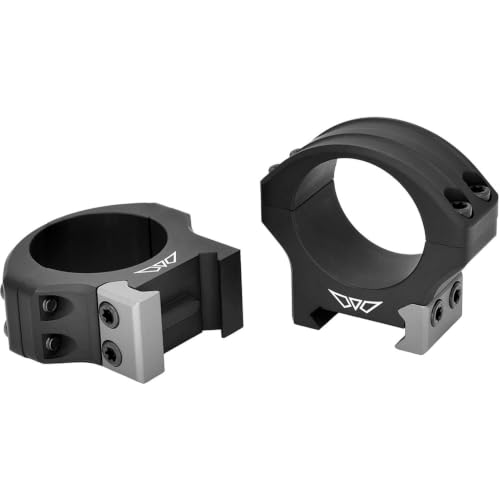 Warne HyperLite 30mm Scope Rings Black Low Profile - Lightweight & Durable