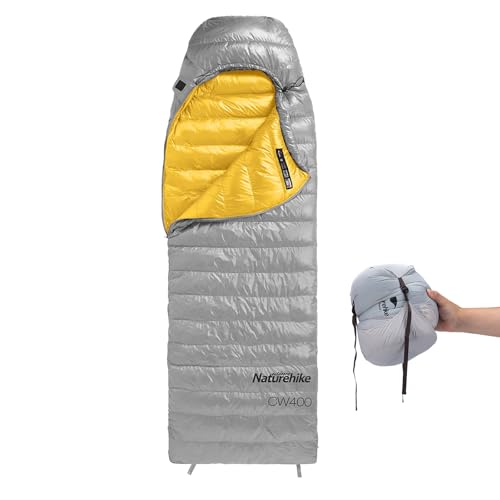 Naturehike Large Grey Ultralight Down Sleeping Bag 3-4 Season for Adults & Kids