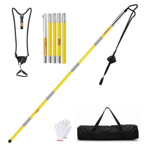 AELIVET Arborist Throw Line Launcher with Fiberglass Pole, 91.3-inch Rope & Carrying Bag, Manual Plastic Version