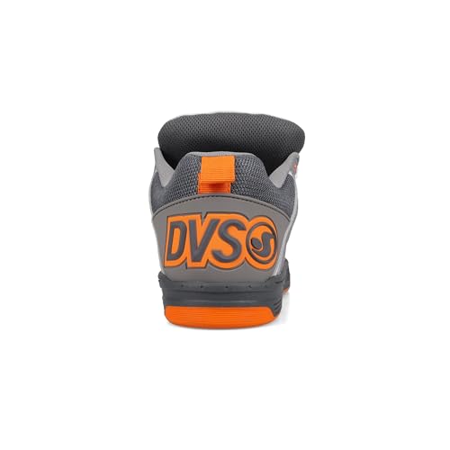 DVS Mens Comanche Skate Shoes 10.5 Charcoal Grey Orange High-Quality Leather