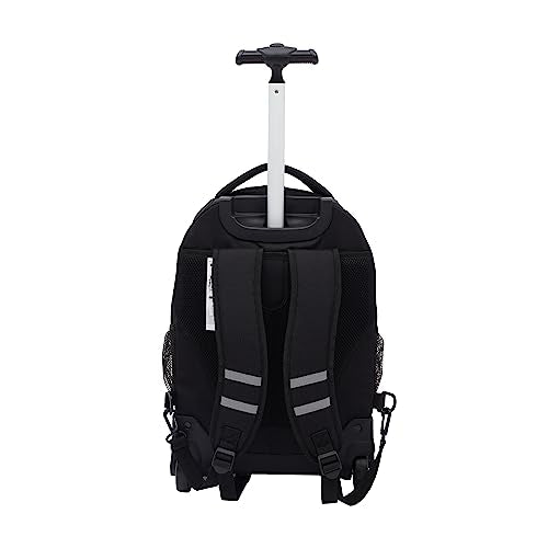 Travelers Club 18-Inch Water-Resistant Rolling Backpack with Shoulder Straps - Black