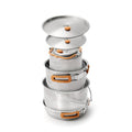 Living in a Bubble 7-Piece Stainless Steel Cooking Set - Compact & Stackable