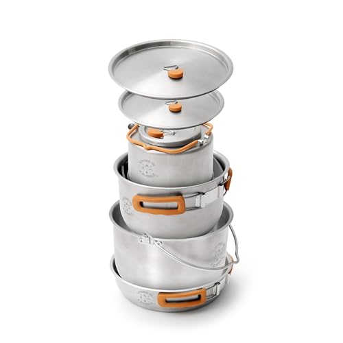 Living in a Bubble 7-Piece Stainless Steel Cooking Set - Compact & Stackable