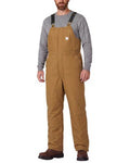 HISEA Men's Brown Duck Insulated Bib Overalls - Water-Resistant Winter Workwear, Medium