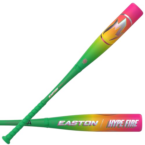 Easton Hype Fire USA Baseball Bat 2026 29in -10, Green/Yellow/Pink, Composite 2pc