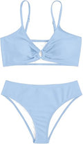 Girls' 2 Piece Swimsuit Set - Floral Ring Link Bikinis for Kids