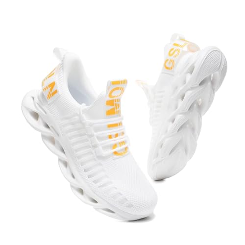 Men's Breathable Slip-On Walking Shoes - White 10.5 Lightweight Casual Sneakers