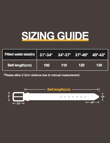 Men's Dress Belt - Genuine Leather Casual Belt for Men 1.5 Inch Width