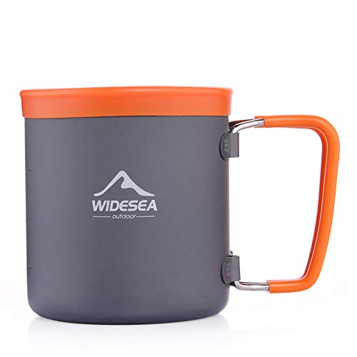 Lightweight Collapsible Travel Coffee Mug with Handle for Hiking Camping