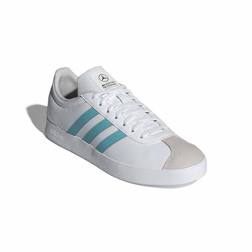 Adidas Mercedes AMG Petronas F1 Team Unisex Casual Court Shoes - White/Semi Mint/Rush/Grey, 14 Men / 15 Women