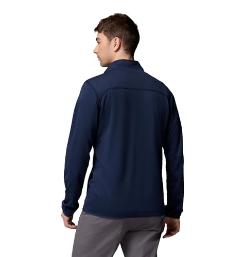 Columbia Men's Essential Hike Grid Fleece Jacket Large Collegiate Navy - Active Fit, Full Zip, Moisture-Wicking