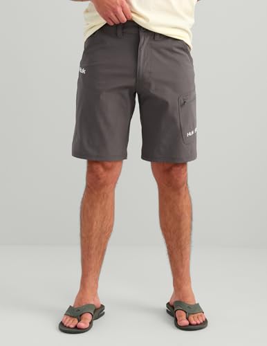 HUK Men's 10.5" Quick-Drying Fishing Shorts - Charcoal, Large