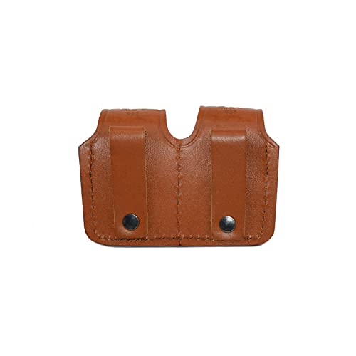 Koltster Double Leather Speedloader Pouch for 357 Magnum, 38 Special & 44 Magnum - Brown
