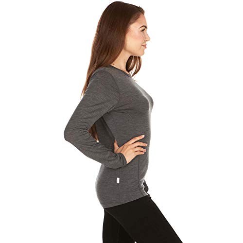Minus33 3X-Large Merino Wool Women's Midweight Base Layer Crew - Charcoal Gray