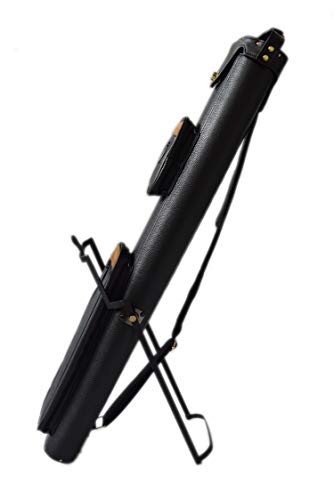 2-Pack Hard Pool Cue Case with Stand, Holds 2 Butts & 4 Shafts, Vinyl Cover