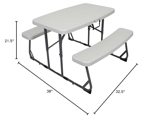 Stansport Kids Picnic Table - Compact, Portable Outdoor Play Table (White)