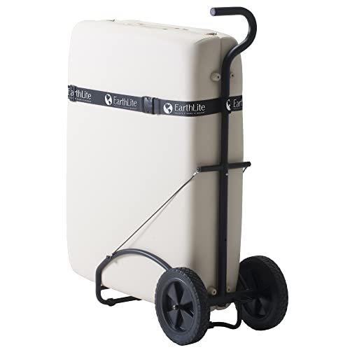 Massage Table Cart with Large Wheels and Telescoping Handle - Fits Most Brands