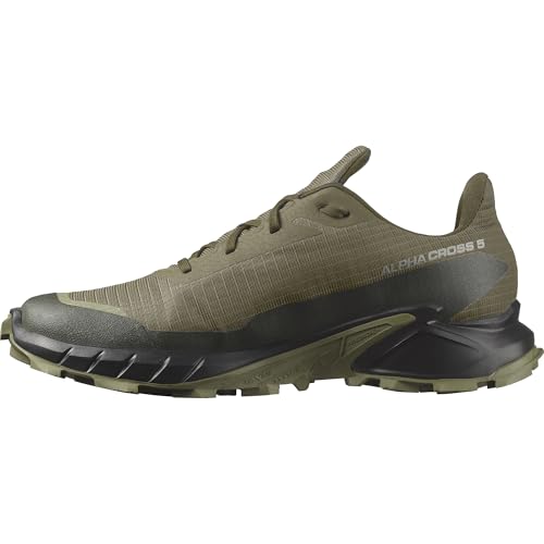 Salomon Alphacross 5 Gore-TEX Trail Running Shoes Olive Night/Black/Deep Lichen Green Men’s