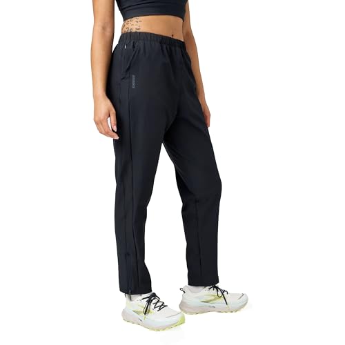 Brooks Women's Canopy Water-Resistant Running Pants with UPF 50+ - X-Large Black